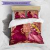 3pcs Duvet Cover Set (1*Duvet Cover + 2*Pillowcase, Without Core), Princess Peach Toadstool Print Bedding Set, Bedroom Decor, All‑Season, Birthday Gif