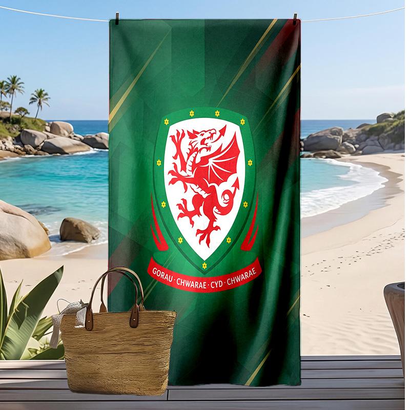 Wales Rugby Aufdruck Strandtuch Weich Tragbar Schnell?Trockenes Handtuch für Pool Sommerurlaub Outdoor Sport