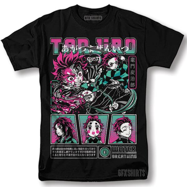 Demon Slayer Anime Manga Tanjiro Nezuko Inosuke Giyu Kimetsu no Yaiba T-Shirt XXXXL