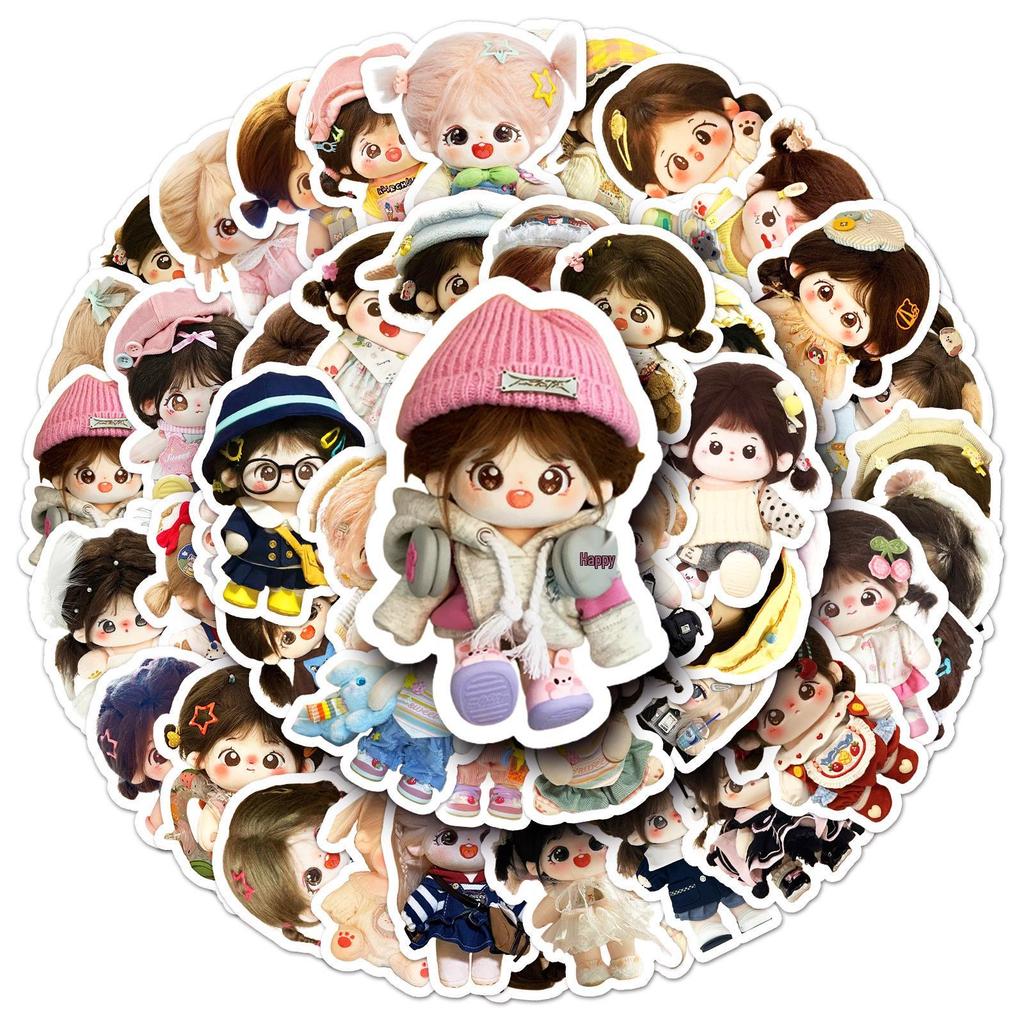 50PCS Cute Cotton Cartoon Stickers: Waterproof Decor for Water Bottles, Earphone Cases, and Planners