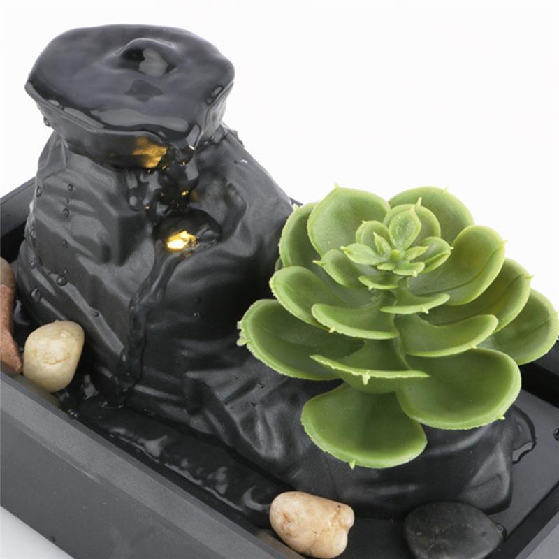 Wasserbrunnen, fließendes Wasserornament, kreatives Schreibtischhandwerk für die Dekoration zu Hause, im Wohnzimmer, im Büro, xqmg Figuren, Miniaturen