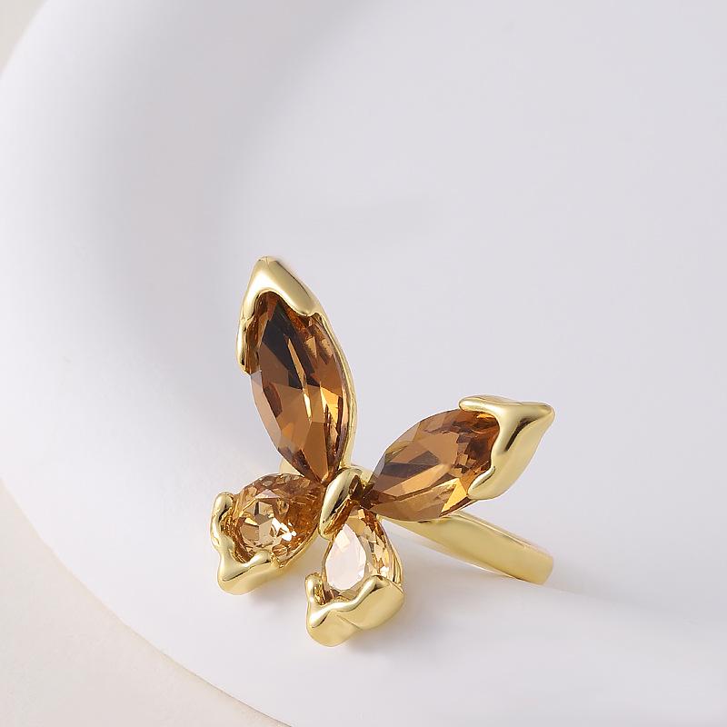 Korean-Style Luxury Zircon Bow Adjustable Ring