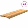 VidaXL Marches d'escalier 8 pcs marron clair 90x30x2 cm chêne massif 3282973