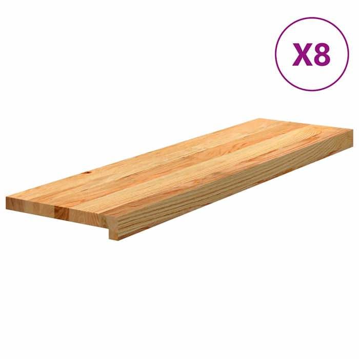 VidaXL Marches d'escalier 8 pcs marron clair 90x30x2 cm chêne massif 3282973