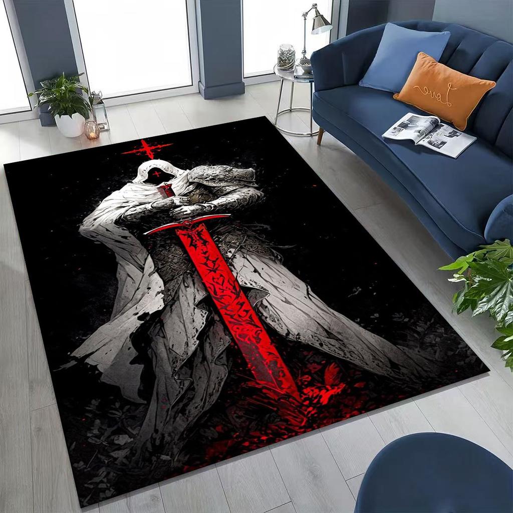 Templar Blood Knight Honor Holy Crusader Cartoon Rug for Bedroom Living Room Sofa Home Doormat Decor,Kid Play Non-slip Floor Mat