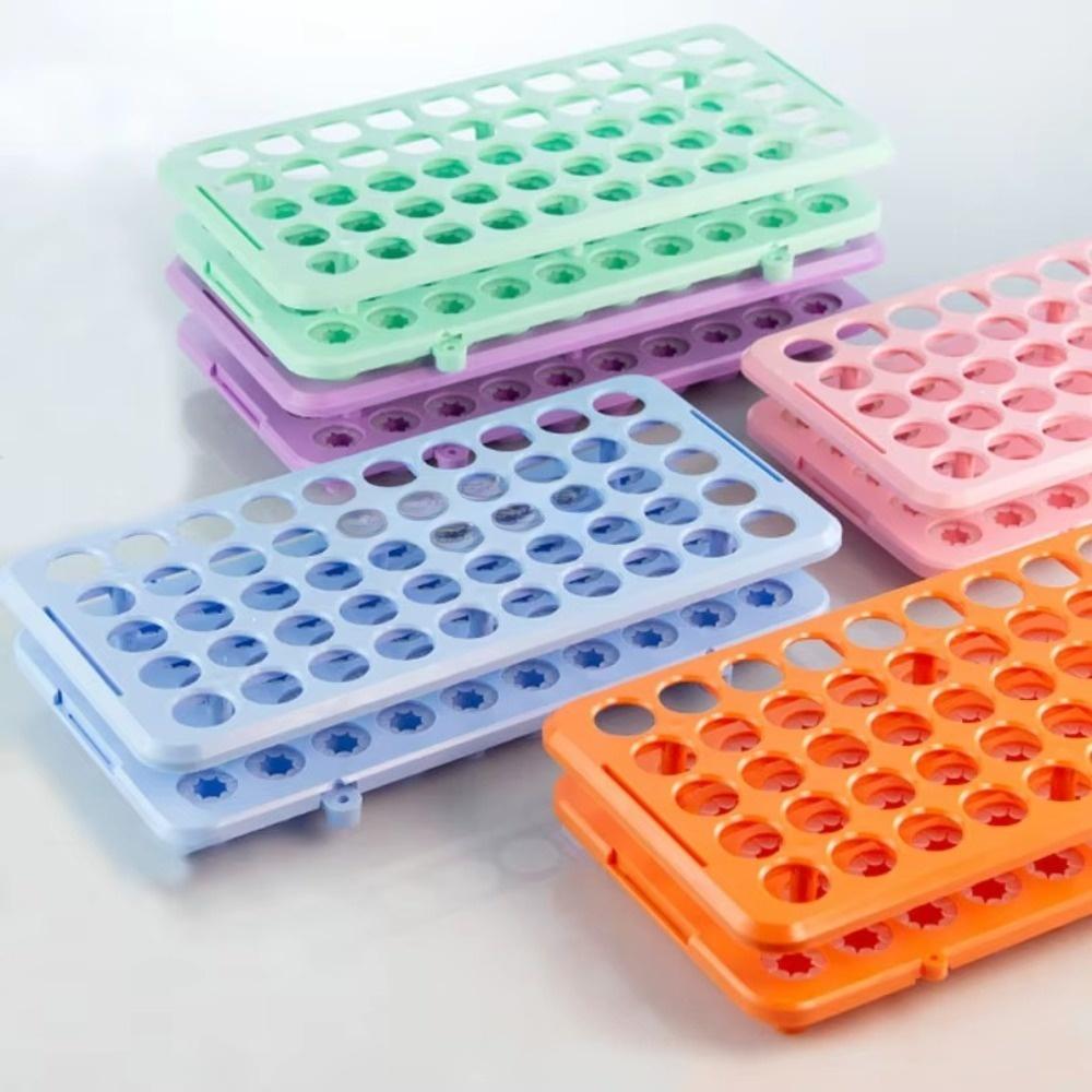 18mm Holes Test Tube Rack 50-Slot Sampling Tube Rack Centrifuge Tube Rack for 5mL 10mL 15mL Tubes
