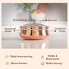 Steel Copper Serving Handi with Glass Lid, Serving Dishes Chicken Briyani Vegetables Home Hotel Restaurant Tableware, Volume - 800 ML (Pack of 1)