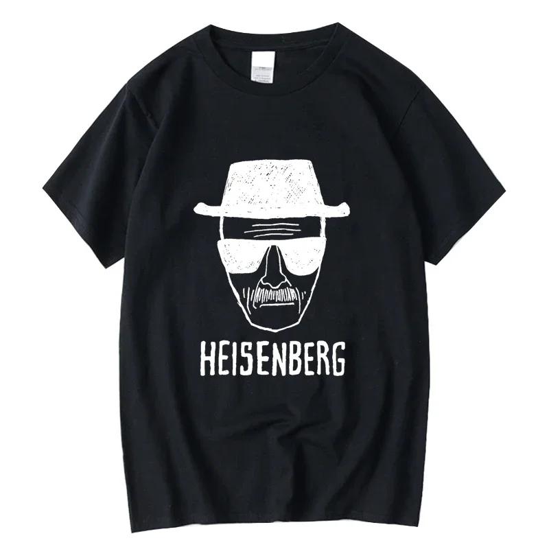 

100% cotton pine Heisenberg print summer men s fashionable casual high-quality short-sleeved T-shirt, soft and loose men s T-... 5XL різнокольоровий