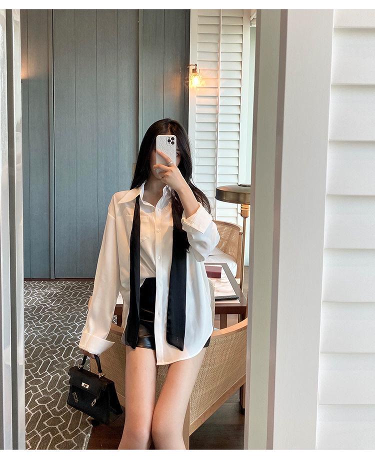 Women's College-Style Shirt - 2025 Spring/Autumn Fashionable White Top