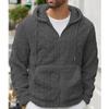 Mens Elegant Leisure Casual Plush Hooded Jacket European Style 2025 Winter Classic Basic Tops Outerwear Men Slim Comfy Jackets