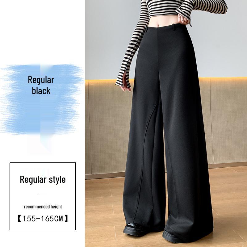 

Women s Wide-Leg White Suit Pants - Mid-High Waist Relaxed Fit for Spring/Summer 2026 2XL чорний