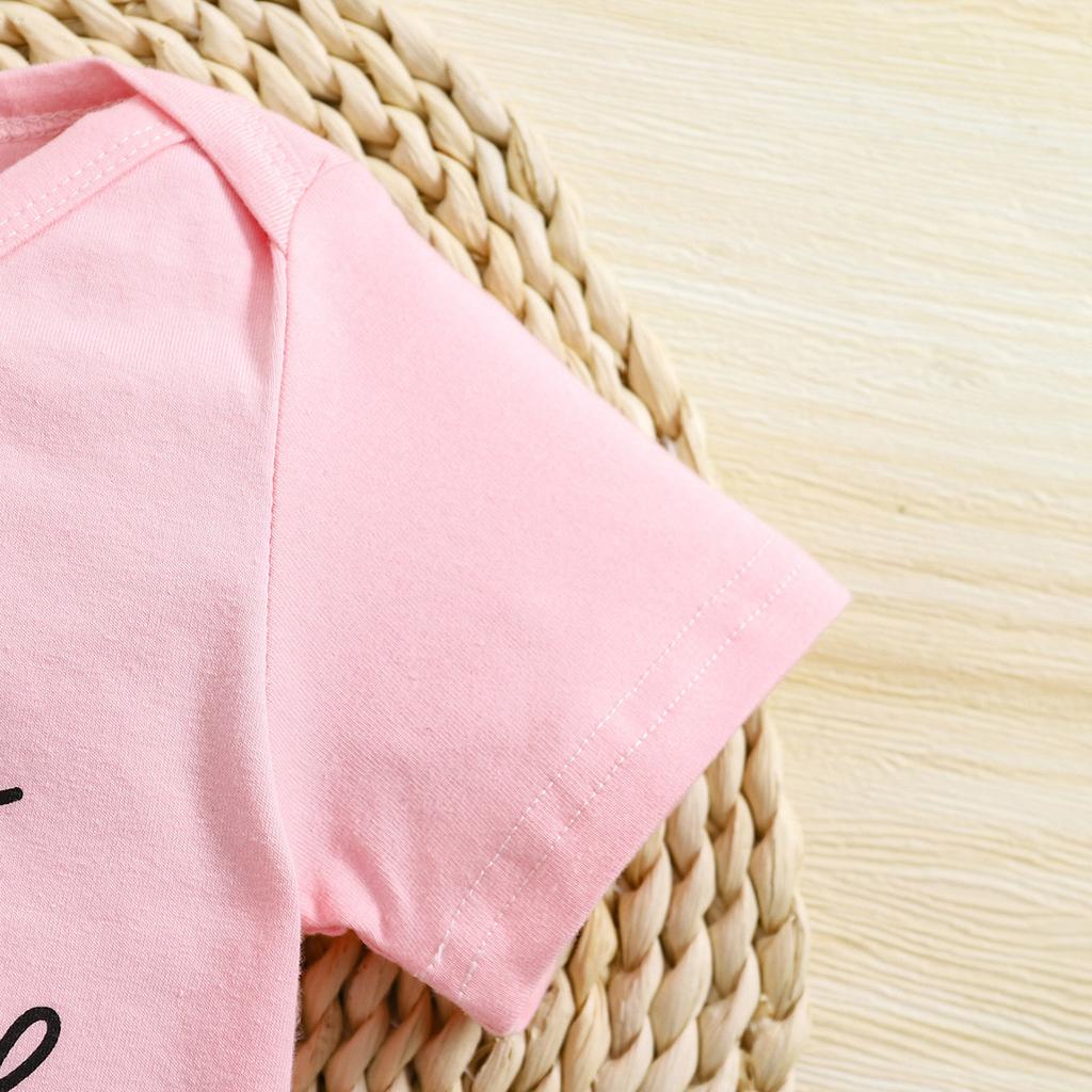 Baby Print Baumwoll Body „Daddy's Little Girl“ Rosa Kurzarm Jumpsuit Onesie