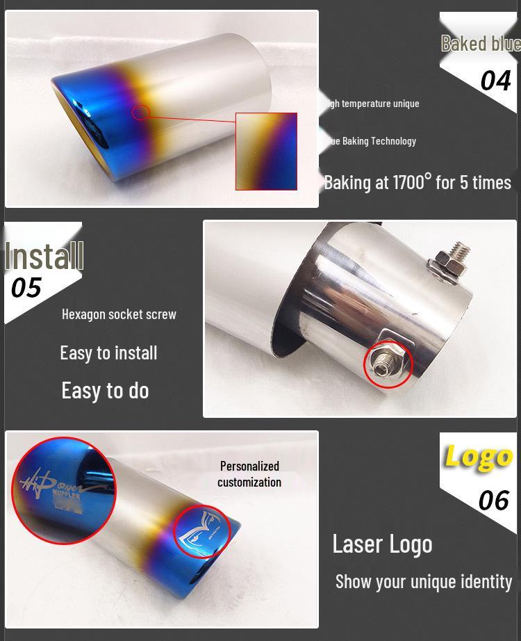 Țeavă de eșapament din oțel inoxidabil pentru M6 Focus, Excelle, Aveo, Cruze, Elantra, Sylphy