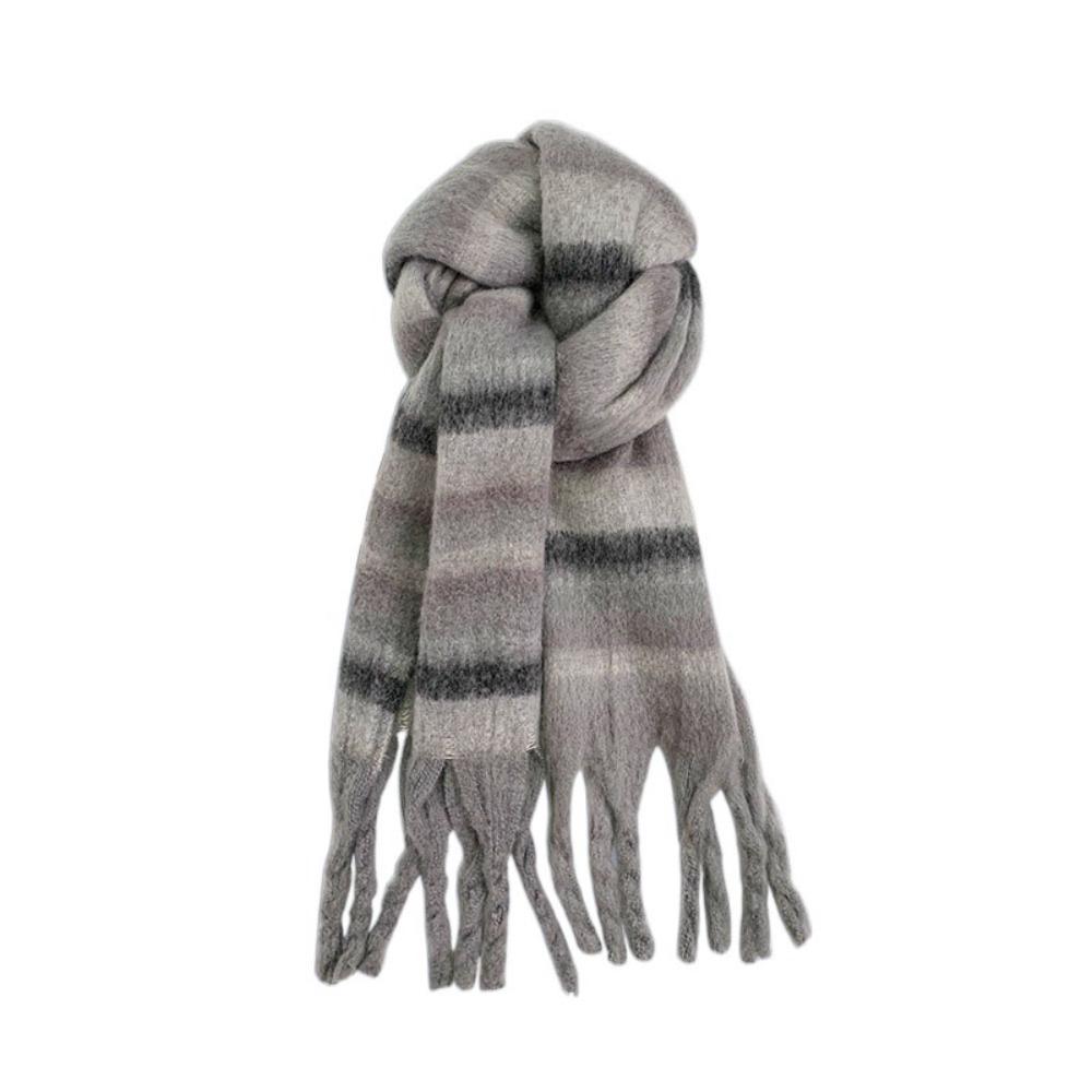 Barevně sladěné zimní kašmírové šály s třásněmi, dlouhá šála, klasický pruhovaný vlněný šátek, podzim zima