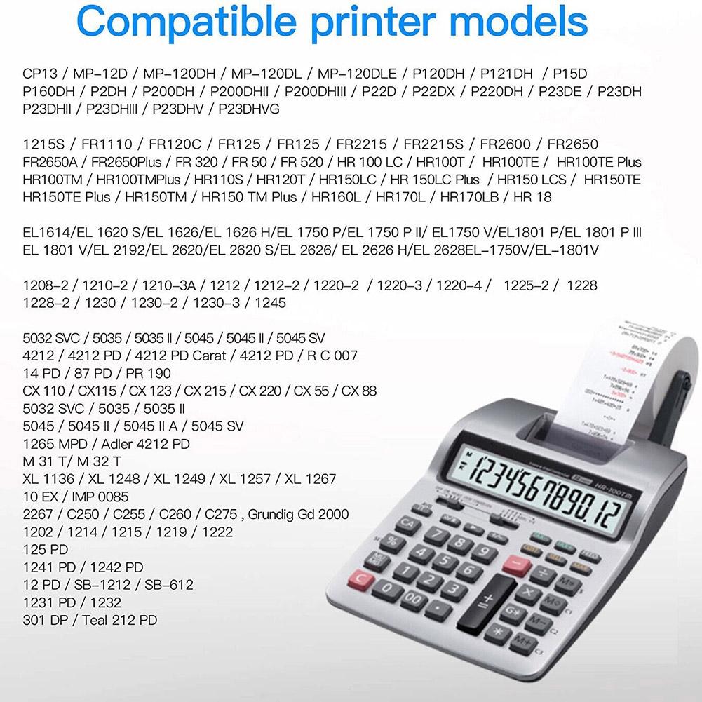 6 Pack IR40T Ink Rollers for and For Calculators Black and Red