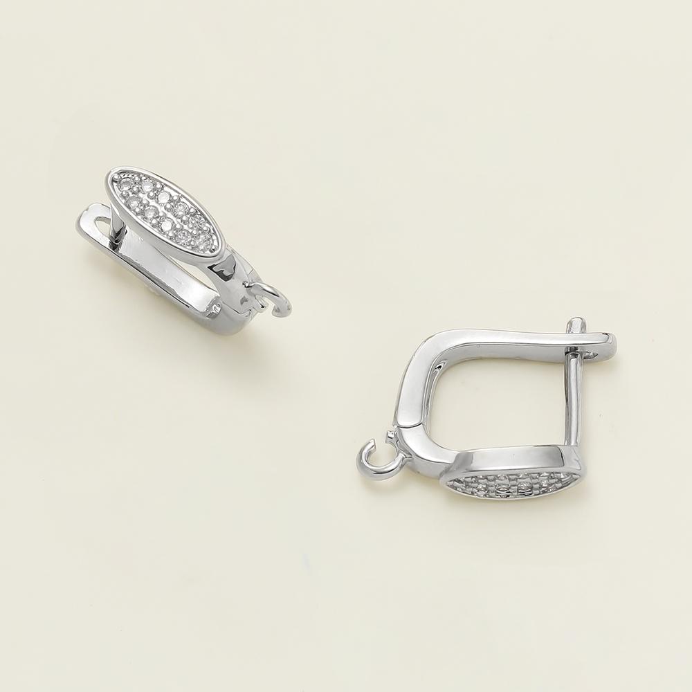 2pcs/lot 6 Styles 18K Gold Color Plated Metal Copper Earring Hook Clasps With Zircon For Earrings Jewelry Making Accessories