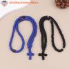 Hot Sale 1PCS Rope Black/Blue Komboskini Knot Necklace Handmade Orthodox Religous Rosary Prayer Rope Cross Jewelry Gift