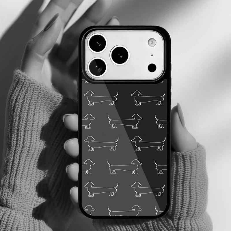 Cartoon Dackel Wursthund Handyhülle für iPhone 17 16 15 14 13 Pro Max Rückabdeckung für 12 11 Pro Coque