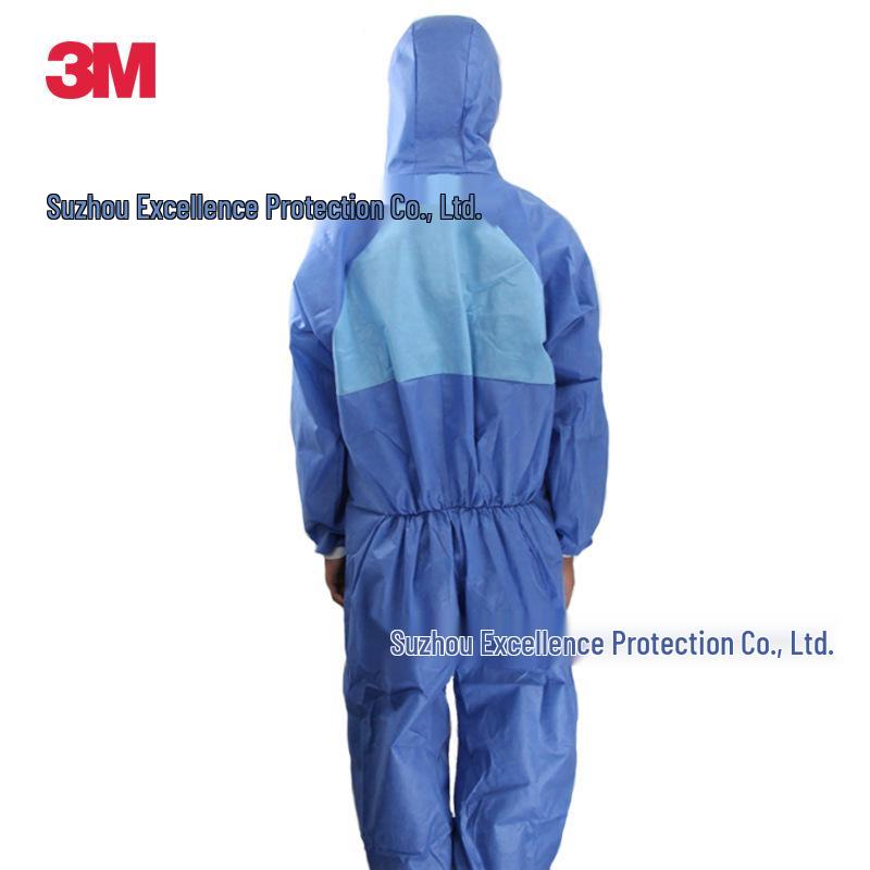 3M 4532+ Blue Hooded Coveralls for Spray Painting, Pesticide Application, Dust Protection, Anti-static