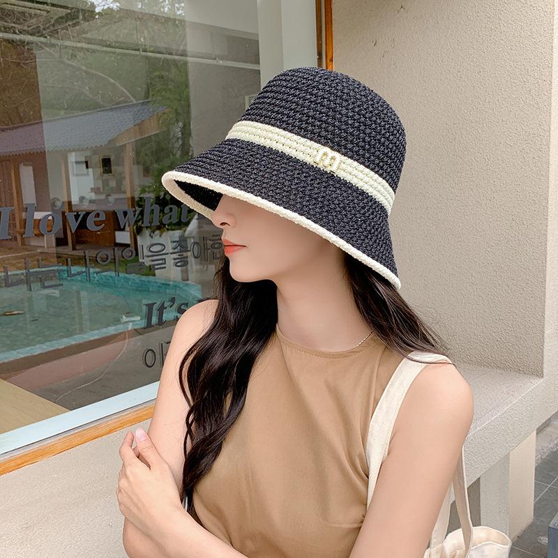 Big head circumference bucket hat female M standard face covering sun protection hat UV protection beach outdoor sun hat