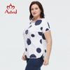 Astrid Summer Women's T-shirt 2023 Cotton Top Women Oversized Fashion Polka Dot Tee Butterfly Pattern Diamonds Female Clothing