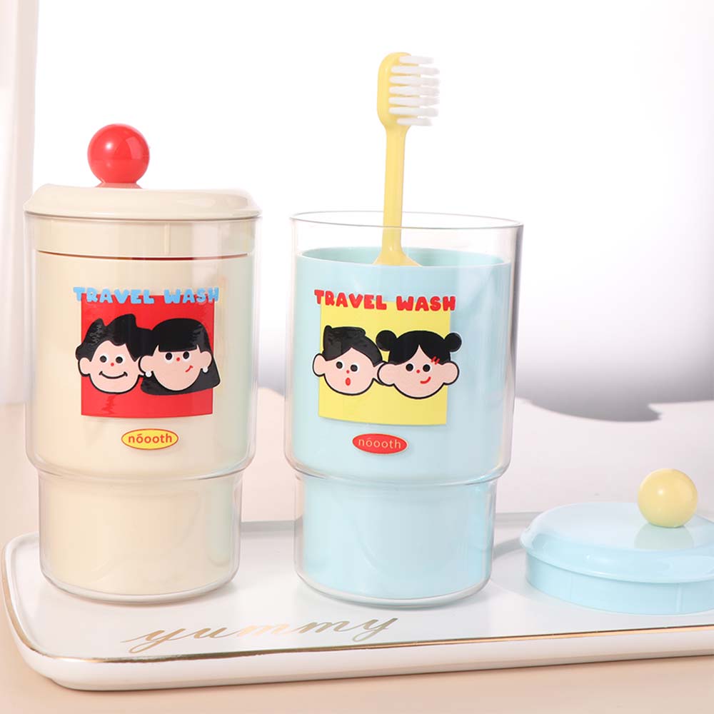 Built-In Toothbrush Teeth Brushing Cup creative Rinsing Cup Travel Toileting Set  Camping