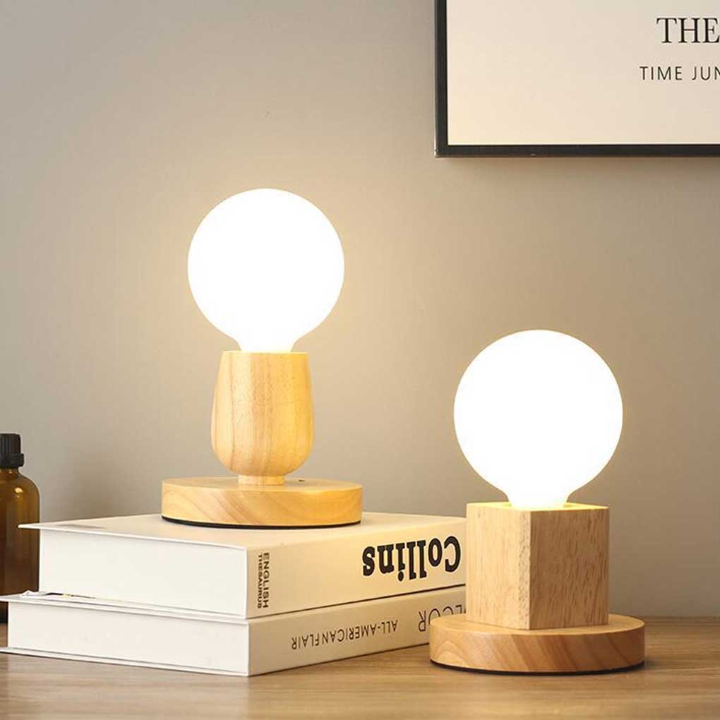 Wood Lamp Base Decoration Holder Home Bedroom Living Room Table Desk Bedside Night Light Stand Lighting Accessories