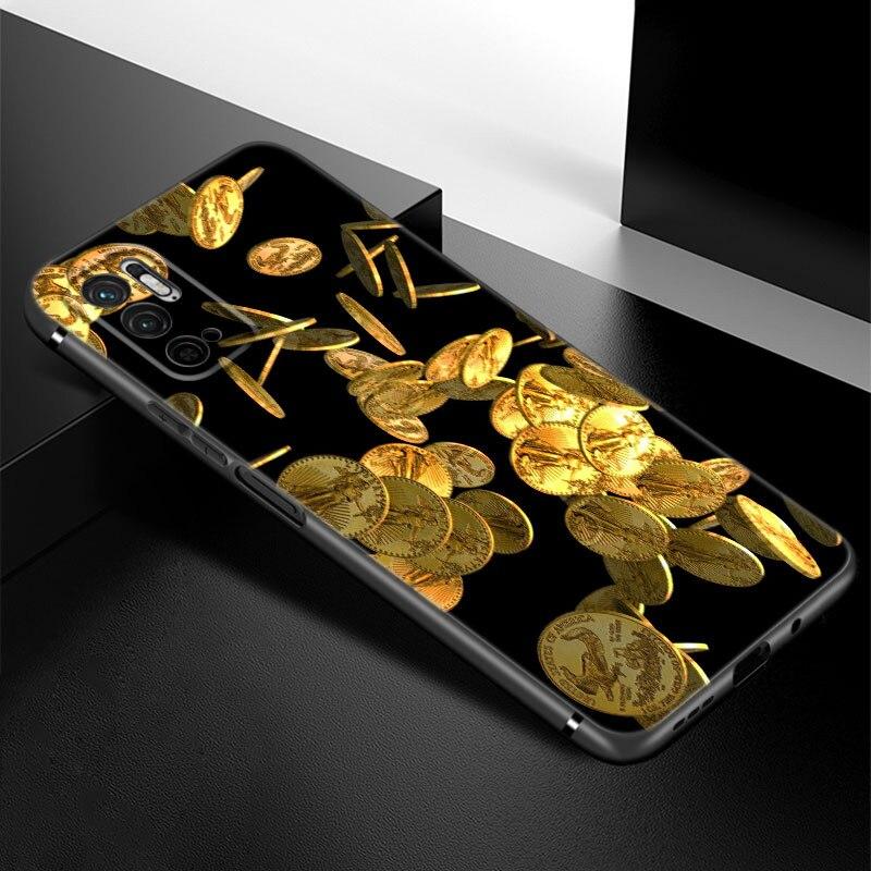 

Чохол для телефону Money Dollars Gold Coin для Xiaomi Redmi Note 7 8 8T 9 9S 10 10S 10T 11 11S 4G 11E 11T Pro 5G Soft TPU Black Cover Redmi Note 11S 4G