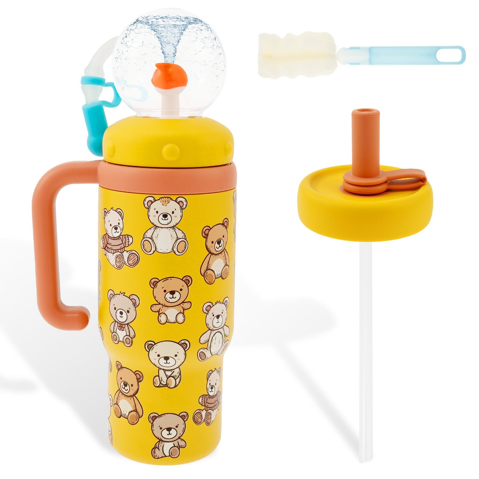 

Бутылка для воды объемом 710 мл/24 унции из нержавеющей стали в форме кита, герметичная кружка для питья с щеткой для соломинки или щеткой для чистки кружки для ребенка.