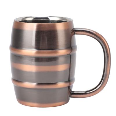Bierkrug aus Edelstahl Doppelschichtige Isolierung Mehrzweck Sicher Ergonomisch Milchtee-Becher für Zuhause