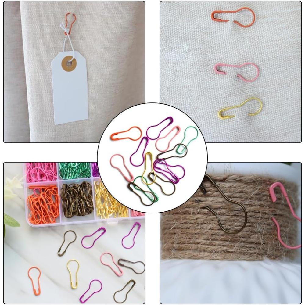 300 PCS Metal Gourd Safety Pins, Safety Bulb Pins, Calabash Pin, Gourd Pin for Knitting Stitch Markers, DIY Craft (10 Colors)