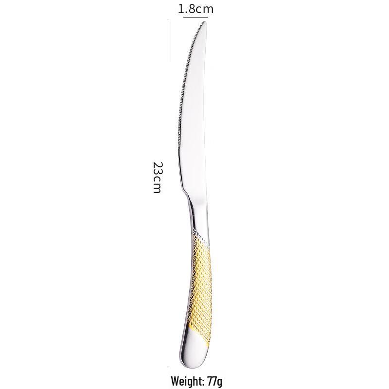 Abay Star Diamond Gold Handle Steak Knife Set