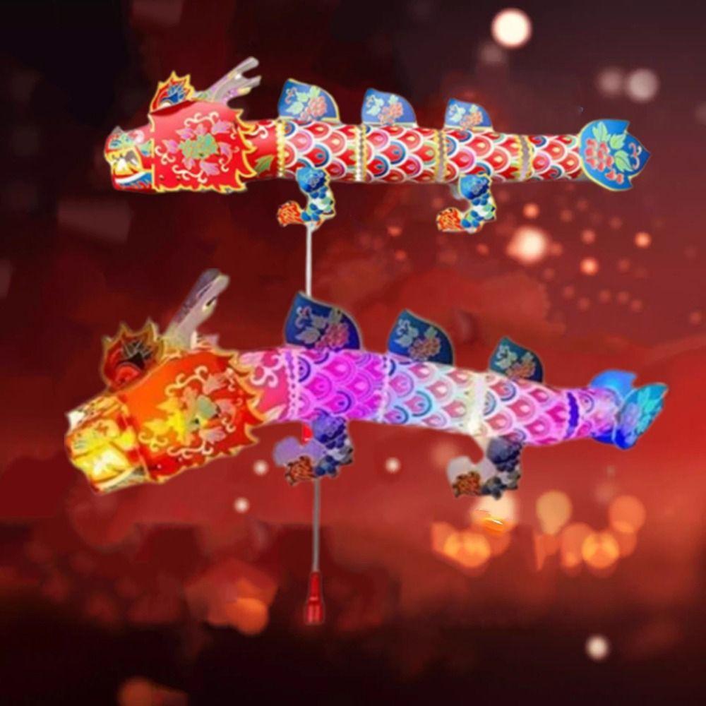 Exquisite Handmade Dragon Lantern Glowing Waterproof Dragon Light Toy Chinese Style Plastic DIY Material Bag Party