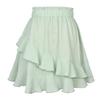 Summer Ruffle High Elastic A-Line Skirts Women Pleated Irregular Solid Skirt