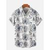 Octopus Print Men Hawaiian Shirt Summer Beach Short Sleeve