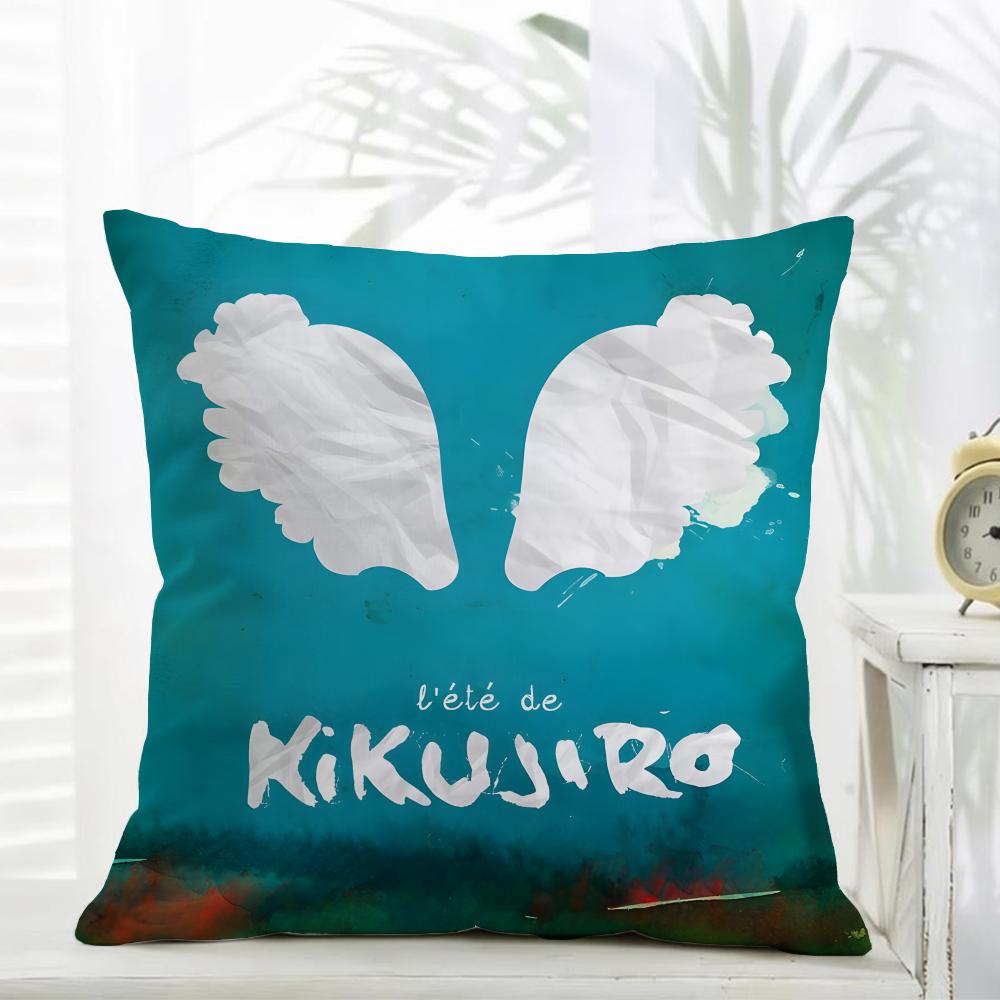 

Casual daily Anime Movie KKikujiro Cushion Cover Daily Washable Linen Pillowcase Soft for Sofa Bed Home Room Decor 30x30cm