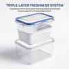Fruit Storage, 4 in 1 Food Storage Container, Storage Container with Lid, Plastic Fruit Containers with Removable Colander