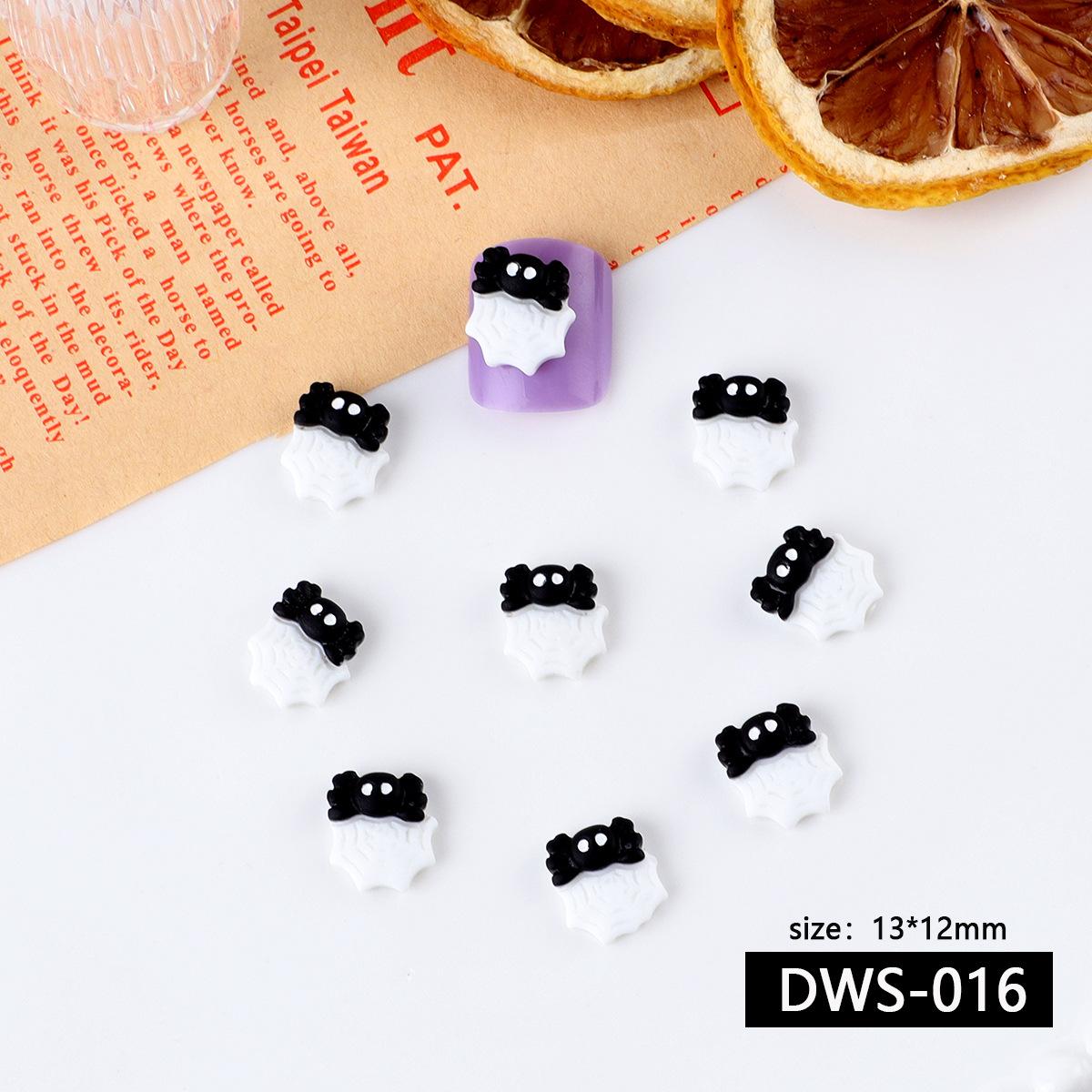 

Halloween Resin Nail Art Accessories Cartoon Personality Funny Kid Pumpkin Skull Spider Nail Accessories