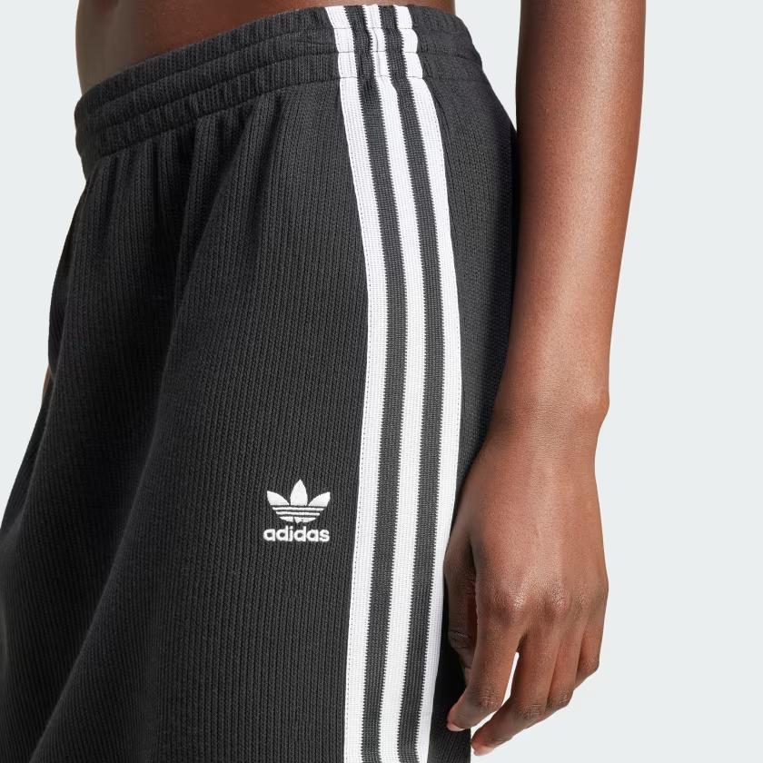 adidas Gestreifter Slim Fit Mode Bequemer Gestrickter Maxi Rock Damen Röcke Schwarz IY7279
