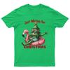 Just Waiting For Christmas TShirt Unisex Retro Seasonal Funny Xmas Santa c