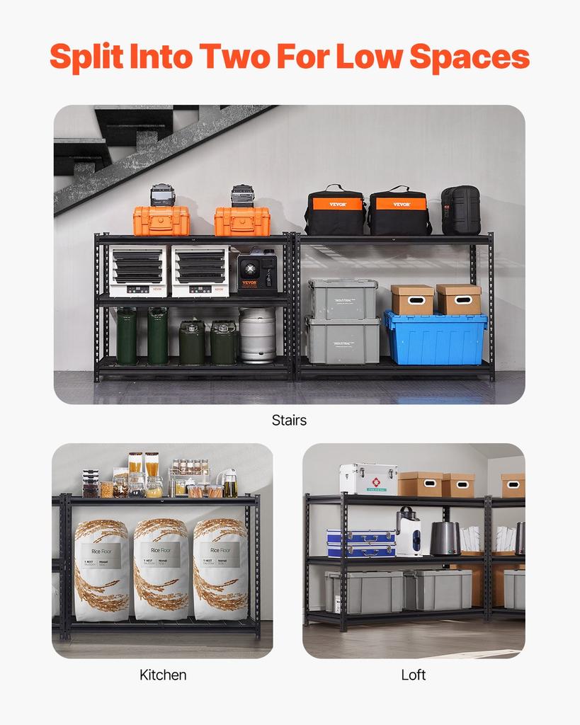 VEVOR Storage Shelves, 3000 Lbs, 5 Tier Heavy Duty Garage Shelving