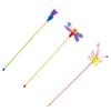 Cat Wand Creative Shape Stress-relieving Plastic Feather Style Cat Teaser Stick Pet Interactive Toy for Home