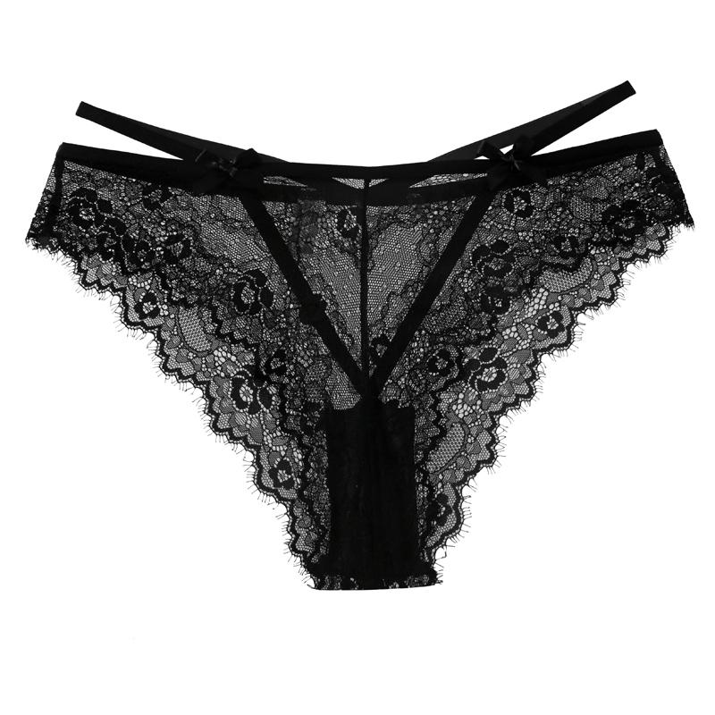 CINOON Sexy Women Lace Panties Low-waist Ultrathin Transparent Briefs Solid Bow Comfort Intimate Underpant