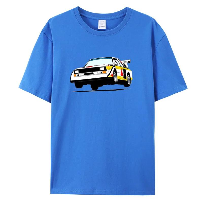 Funny Rally Car Print T-Shirt for Men Clothing Casual O-neck Short Sleeve Top Fashion Group B Tee Shirt Summer Oversized T-shirt