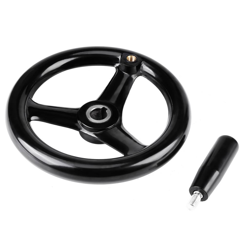 

1pc Black 3spoke Plastic Hand Wheel with Revolving Handle for Milling Machine