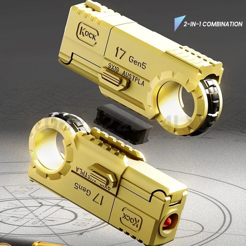 Fidget-Spielzeug für Erwachsene zum Stressabbau EDC Legierung Fingerspitzen-Spielzeug Pistole Dekompressions-Abschussmodell Ring für Angstzustände Geschenk