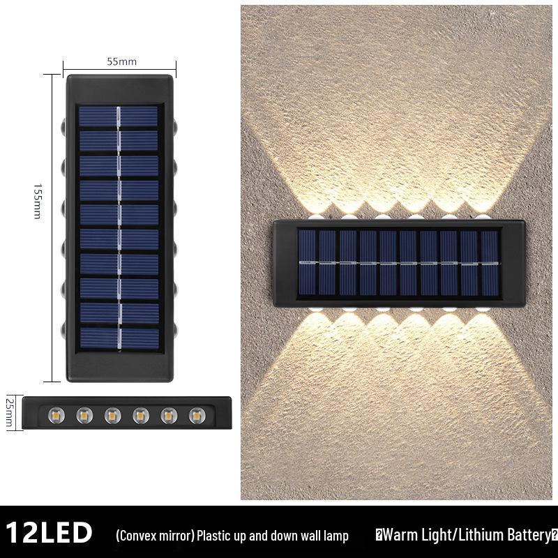 New Up and Down Solar Luminous Wall Lamp for Outdoor Courtyard and Garden Decor