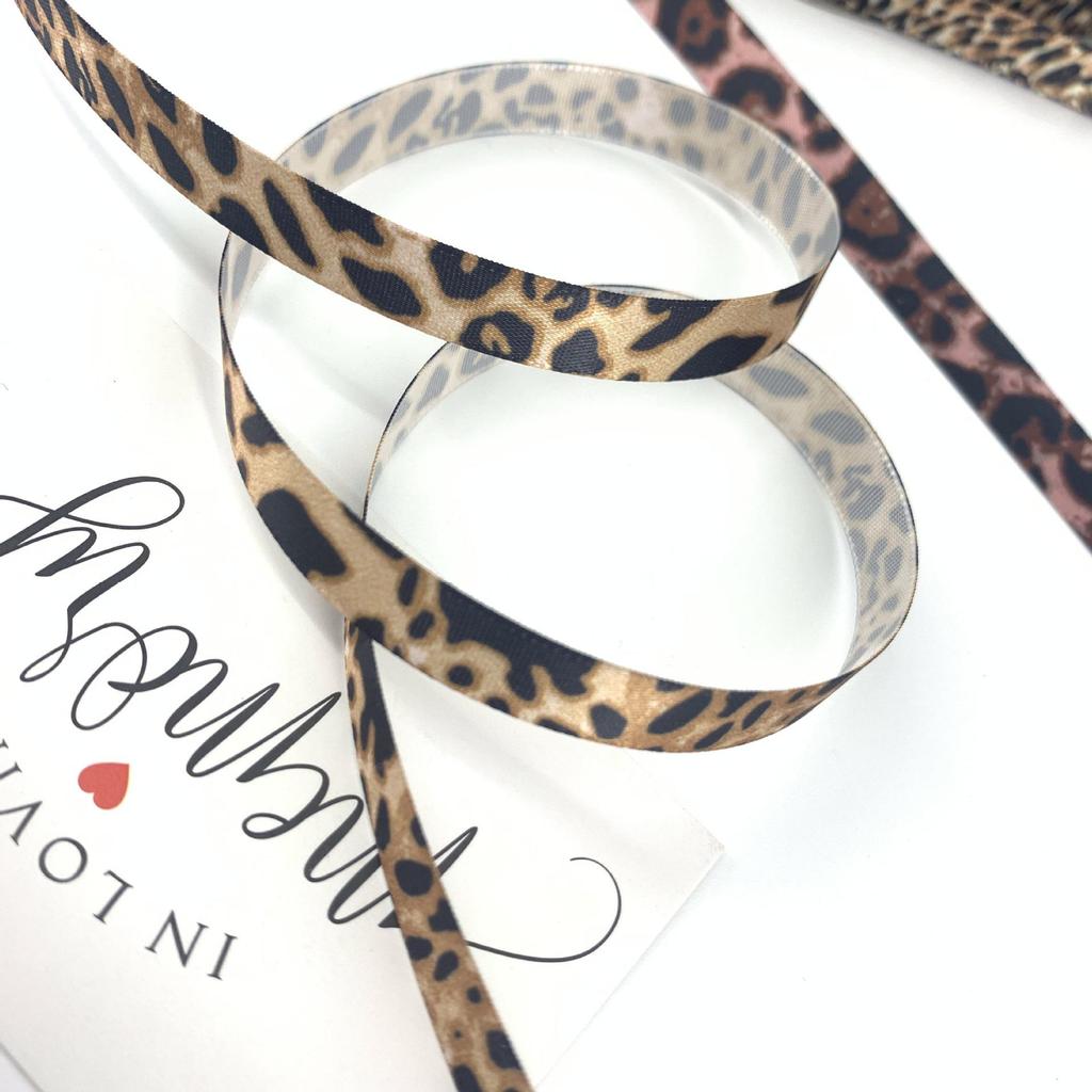 European & American Trend Leopard Print Letter Polyester Ribbed Edge Ribbon - Colorful Clothing & Home Textile Ribbon