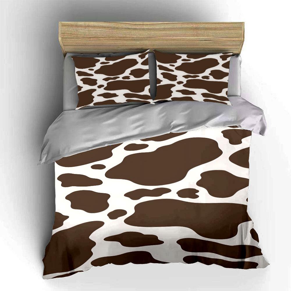 Brown and white cow spots. Bedding sets Duvet cover sets Duvet covers Pillowcases(1*Duvet Cover 2*Pillowcases without duvet insert)