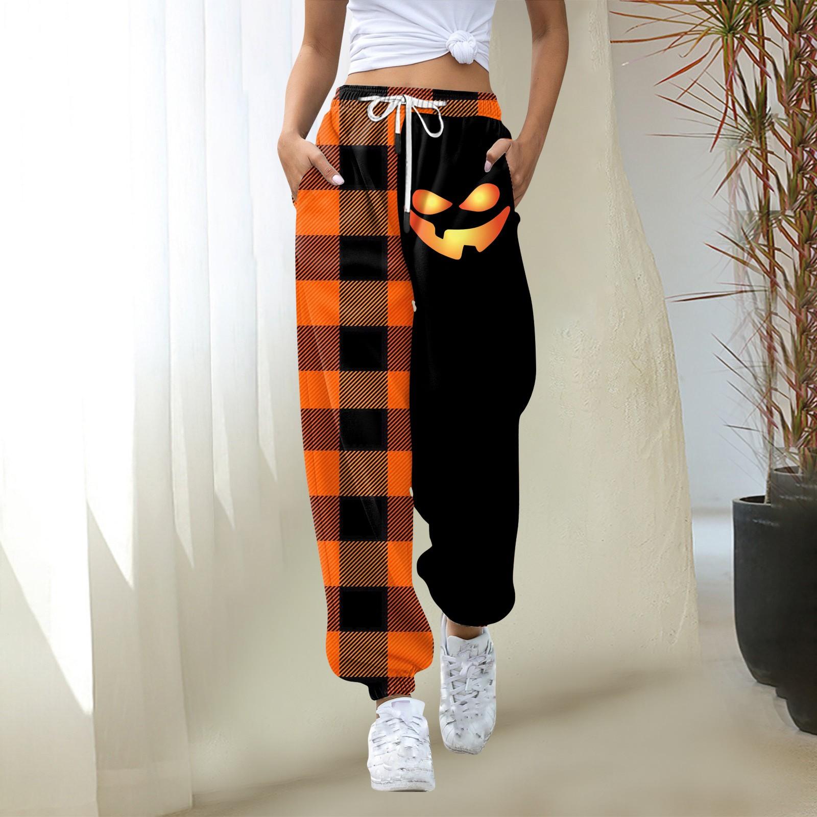 

Женские повседневные модные рождественские принты, повседневные брюки с эластичной резинкой на талии и завязками на шнурке S золотой